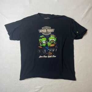 Motor Senor Frogs Company Motorcycle T‎ Shirt Black XL Live Free Ride Free